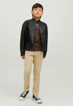 Jack & Jones Junior Imitatieleren Jas - Black