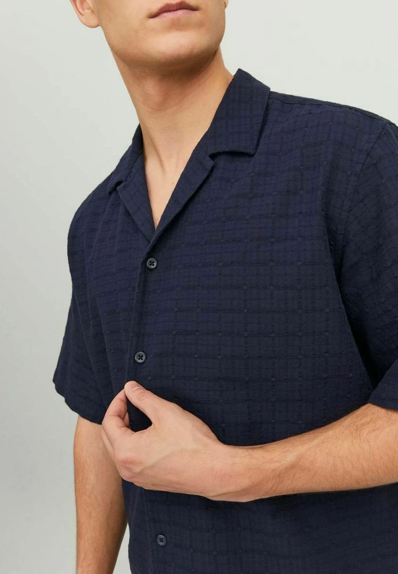 JACK&JONES Premium Kurzarm Strukturiertes Freizeit - Overhemd - Night Sky 4 JACK&JONES Premium Kurzarm Strukturiertes Freizeit - Overhemd - Night Sky - Afbeelding 4