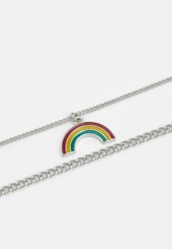 Jack & Jones Jacpride Necklace Unisex 2 Pack - Ketting - Silver/Coloured/Birch -Jack & Jones 9978f031412f45c2be524fd01af84bc1