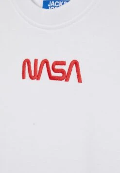 Jack & Jones Junior Jconasa Logo Tee Crew Neck- T-Shirt Print - White -Jack & Jones 9d0e6f8b9eb24080aeed01ad8ec50b33