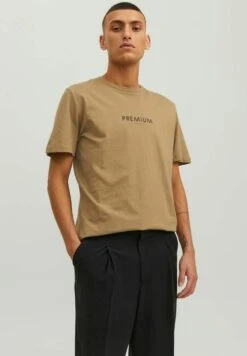 JACK&JONES Premium Logo - T-Shirt Print - Petrified Oak