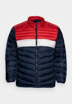 Jack & Jones Jjehero Puffer Collar - Jas - Navy Blazer/True Red Blocking