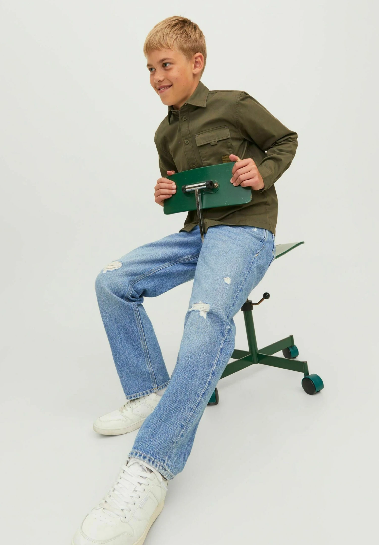 Jack & Jones Junior Clark Original Sbd - Straight Leg Jeans - Blue Denim 5 Jack & Jones Junior Clark Original Sbd - Straight Leg Jeans - Blue Denim - Afbeelding 5