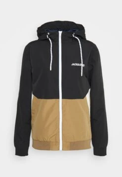 Jack & Jones Jjerush Blocking Hood - Lichte Jas - Black/White