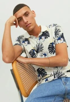 Jack & Jones Kurzärmeliges All-Over-Print - Poloshirt - Cloud Dancer -Jack & Jones b42b677204b9409d9b7632c15d7ced1b
