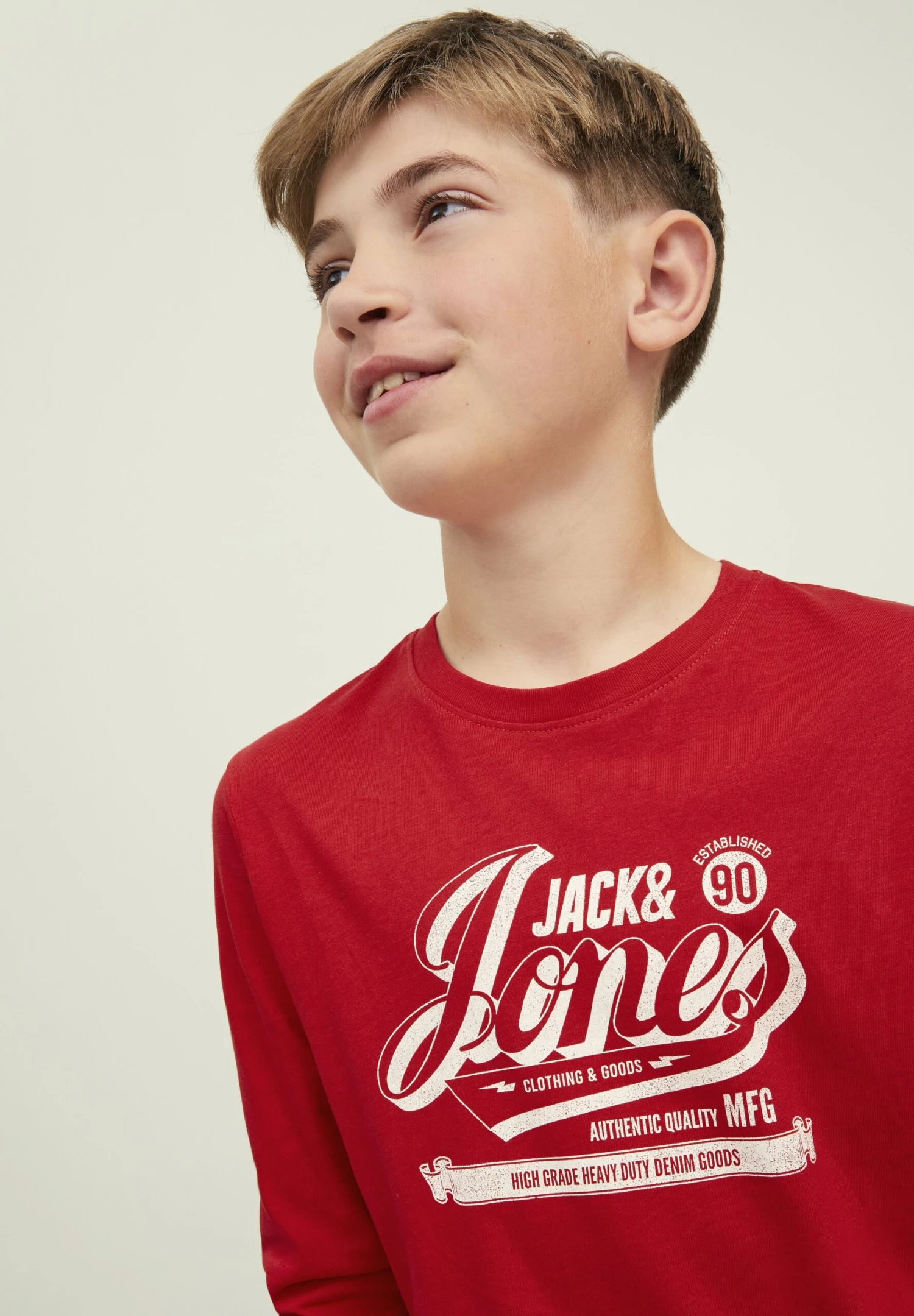 Jack & Jones Junior Jjejeans Tee O-Neck Jnr - Longsleeve - True Red 2 Jack & Jones Junior Jjejeans Tee O-Neck Jnr - Longsleeve - True Red - Afbeelding 2
