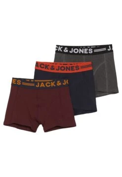 Jack & Jones Junior Jaclichfield Trunks Junior 3 Pack - Onderbroeken - Dark Grey Melange/Burgundy/Navy Blazer -Jack & Jones bc67359cf84a4ddf8182c34ea25d67ce