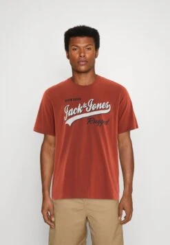 Jack & Jones Elogo Ss O-Neck 2 Col Aw23 Sn - T-Shirt Print - Cinnabar