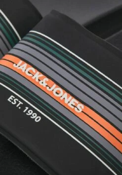 Jack & Jones Gestreifte - Badslippers - Anthracite -Jack & Jones c1322672ac654a7680013e2e68775e47