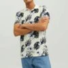 Jack & Jones Kurzärmeliges All-Over-Print - Poloshirt - Cloud Dancer