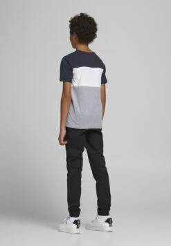 Jack & Jones Junior Jjelogo Blocking Tee - T-Shirt Print - Navy Blazer -Jack & Jones c7aa00f95d1145e69be32fe0011357fb