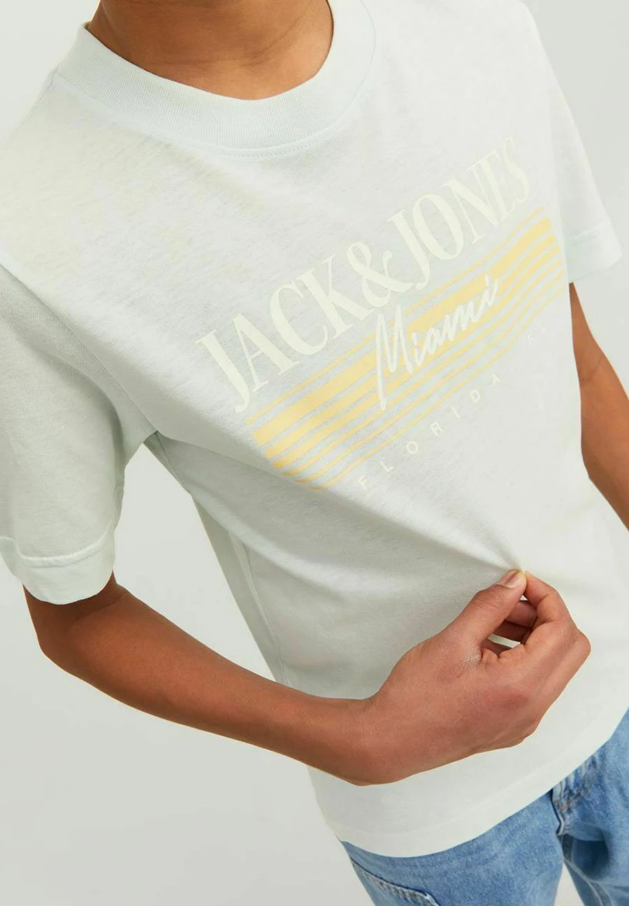 Jack & Jones Junior Crew Neck - T-Shirt Print - Pale Blue 4 Jack & Jones Junior Crew Neck - T-Shirt Print - Pale Blue - Afbeelding 4