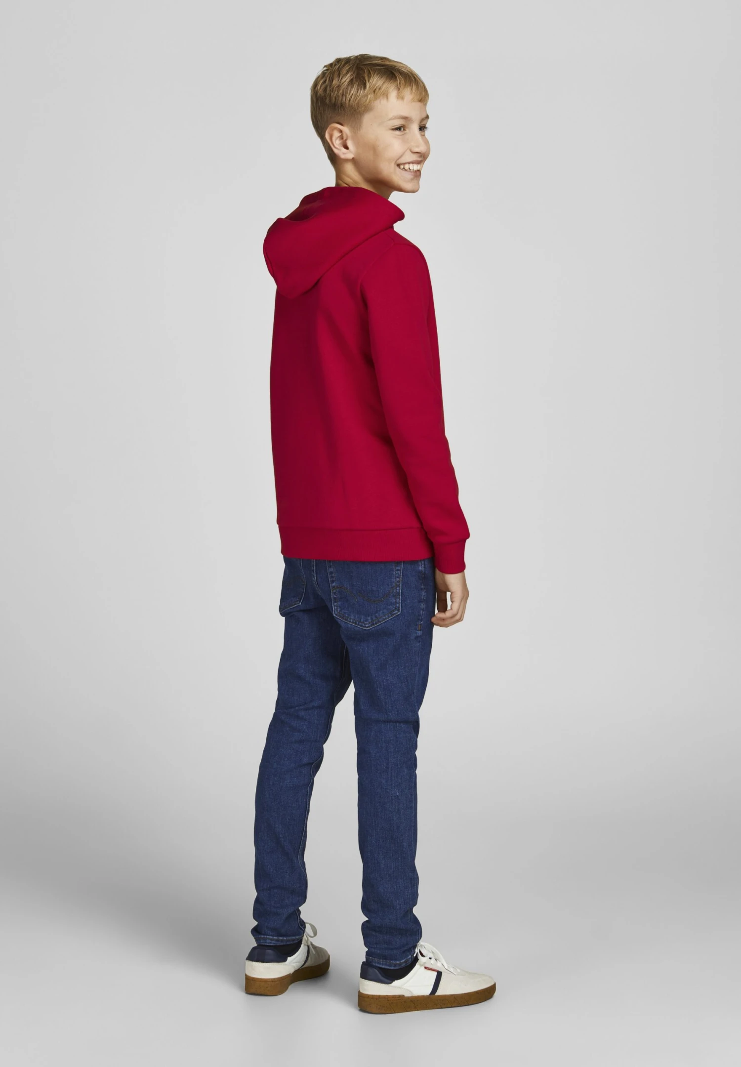 Jack & Jones Junior Jjecorp Logo- Hoodie - True Red 3 Jack & Jones Junior Jjecorp Logo- Hoodie - True Red - Afbeelding 3