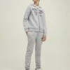 Jack & Jones Junior Jjelogo - Sweater Met Rits - Light Grey Melange/Print Nb/Rhododendron