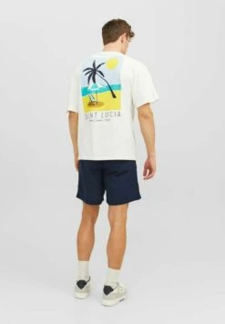 Jack & Jones JorholidaySs Crew Neck Ex2 23 - T-Shirt Print - Cloud Dancer