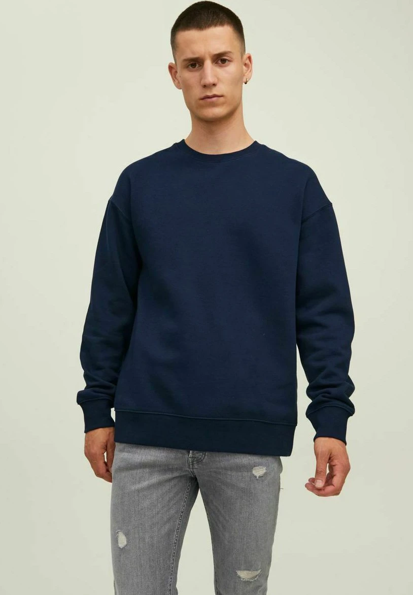 Jack & Jones Jjestar Basic Crew Neck - Sweater - Navy Blazer 1 Jack & Jones Jjestar Basic Crew Neck - Sweater - Navy Blazer