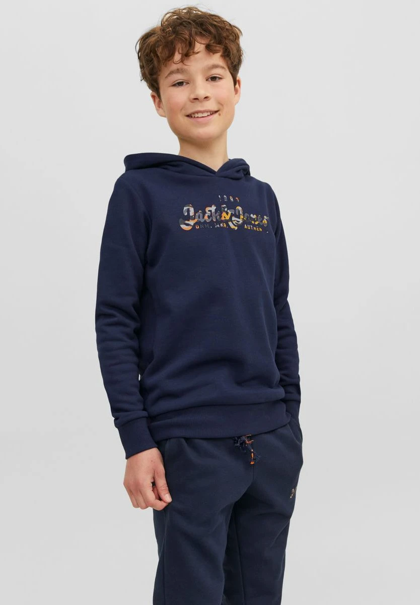 Jack & Jones Junior Jjmiles Hood Jnr - Sweater - Navy Blazer 2 Jack & Jones Junior Jjmiles Hood Jnr - Sweater - Navy Blazer - Afbeelding 2