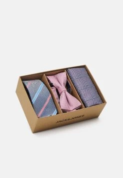 Jack & Jones Jacrilo Summer Giftbox Set Unisex - Vlinderdas - Prism Pink Detail:Tie - Hankie W. Checks - Bowtie -Jack & Jones dbcd23175e014868bbb46538a589f13a