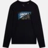 Jack & Jones Junior Jcologan Tee Crew Neck- Longsleeve - Navy Blazer