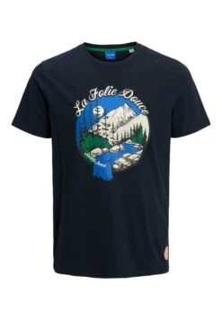 Jack & Jones Matterhorn Kurarm - T-Shirt Print - Dunkelblau