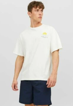 Jack & Jones JorholidaySs Crew Neck Ex2 23 - T-Shirt Print - Cloud Dancer -Jack & Jones e434a379945143f1993f43171b374c4f