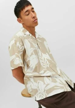 JACK&JONES Premium Jprblatropic Resort Relax Fit - Overhemd - White Pepper -Jack & Jones e6eae0d9796349cf836a36ef2e5d93ec