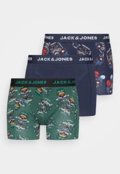 Jack & Jones Jaccaptain Skull Trunks 3 Pack - Onderbroeken - Trekking Green/Navy Blazer/Navy Blazer