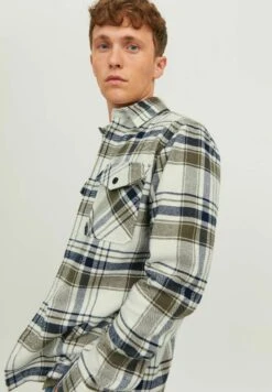 JACK&JONES Premium Jprroy Check Over Ls Sn - Lichte Jas - Cloud Dancer -Jack & Jones f4a5bc0a9c74469f9bb6c19d823a108e