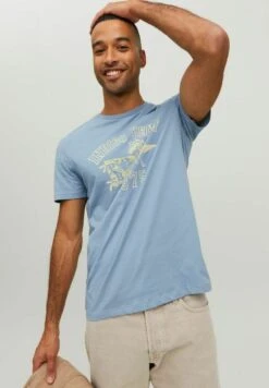 JACK&JONES Premium Crew Neck - T-Shirt Print - Faded Denim -Jack & Jones f74f0a900ff2435298d70e66058b36cf