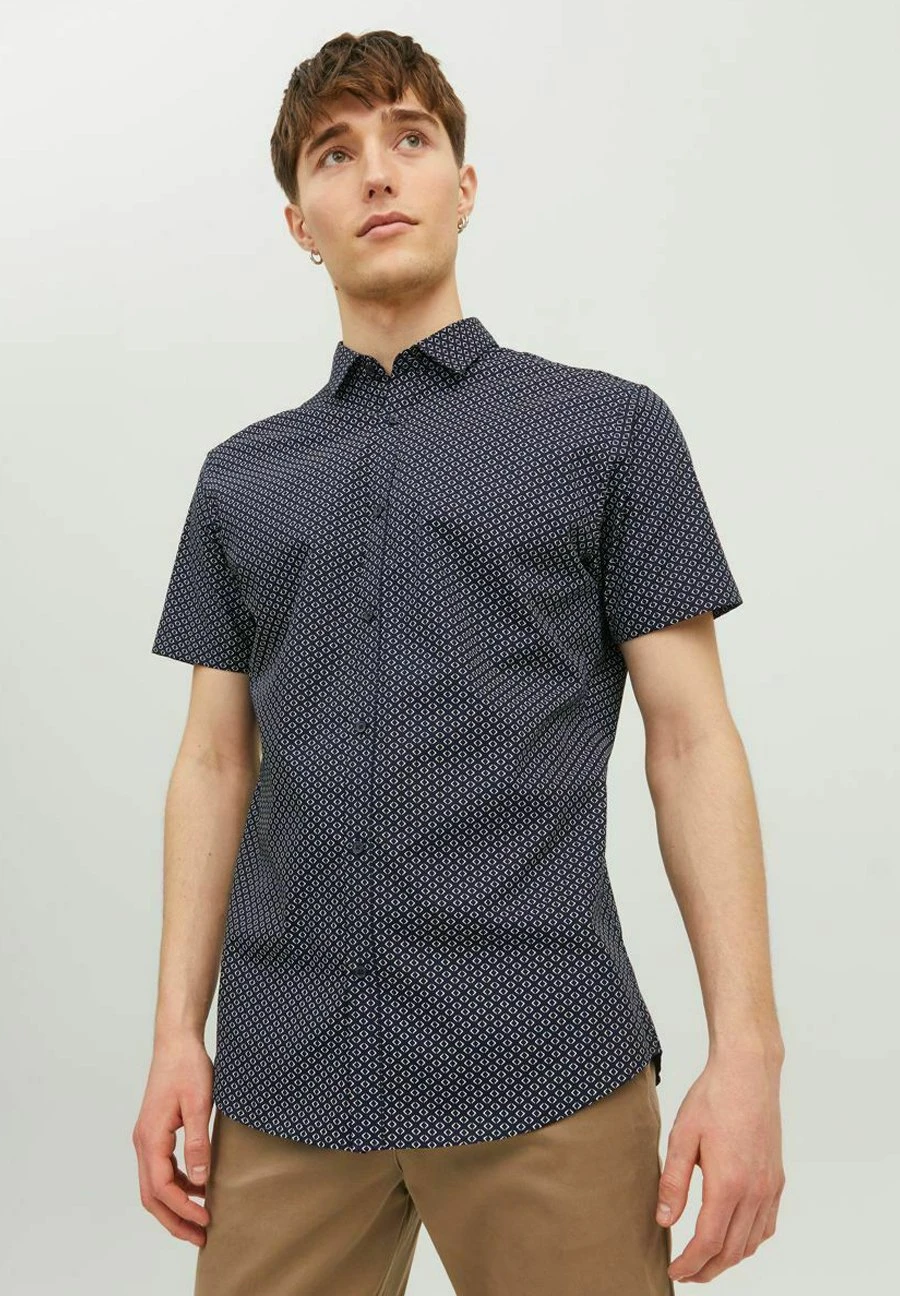 JACK&JONES Premium Premium Kurzarm Print - Overhemd - Navy Blazer 4 JACK&JONES Premium Premium Kurzarm Print - Overhemd - Navy Blazer - Afbeelding 4