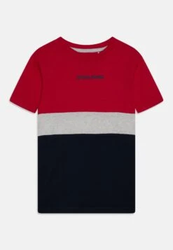 Jack & Jones Junior Jjereid Blocking Tee - T-Shirt Print - Tango Red
